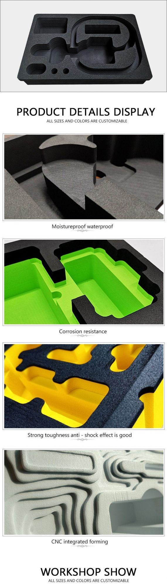 Different Shape Customized EVA Foam Inserts Packing Materials for Tool Box Lining