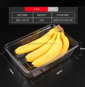 Disposable Frozen Food Tray Packaged Black Red Supermarket Meat Blister Packing Plastic Food Tray Meat Tray