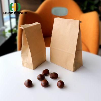 Eco Friendly Brown Kraft Paper Lunch Bags for Snack Foods with No Handle