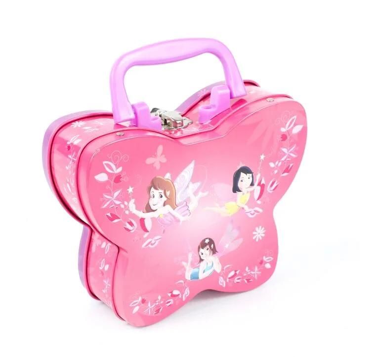 Wholesale High Quality Butterfly Tin Lunch Box Perfect for Children ′s Day Gift