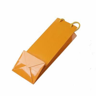Recycled Glossy Yellow Wine Brown Kraft Paper Bag