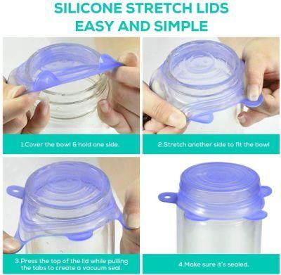 Silicone Can Covers Small Silicone Stretch Lids Silicone Jar Lids Food Safe Lids for Yogurt Jars Bowls