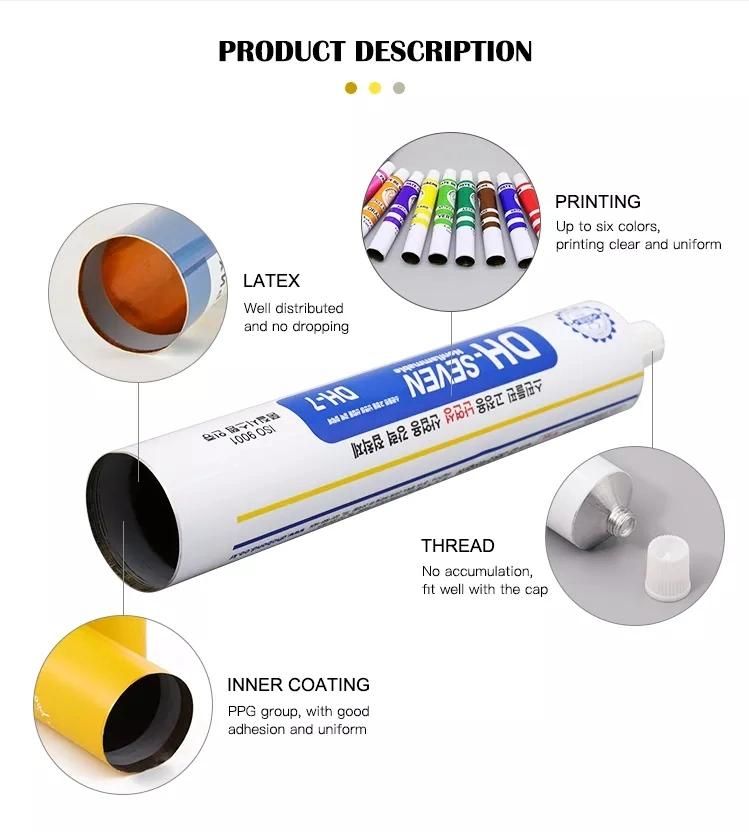 Wholesale Empty Aluminum Soft Watercolor Paint Set Packaging Tube Aluminum Collapsible Tube