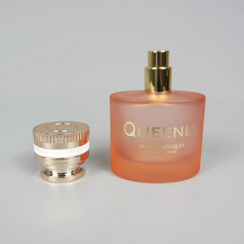 50ml Luxury Design Glass Perfume Spray Bottle with UV Metal Cap