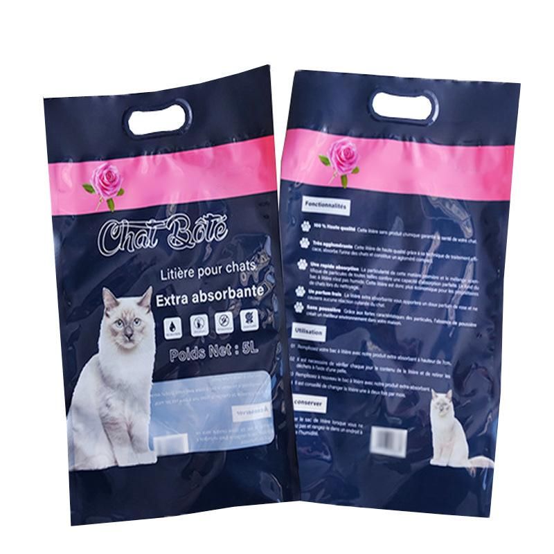 Customized Waterproof Cat Litter Automatic Plastic Packaging Bags with Handle