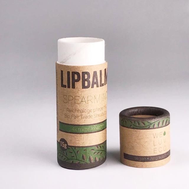 Compostable Custom Brand Design Printed Cosmetics Skin Care Deodorant Lip Balm Lipstick Push up Paper Tube