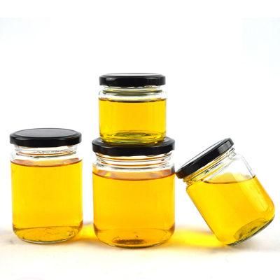 Glass Pickles Food Jam Honey Glass Jar with Screw Metal Lids