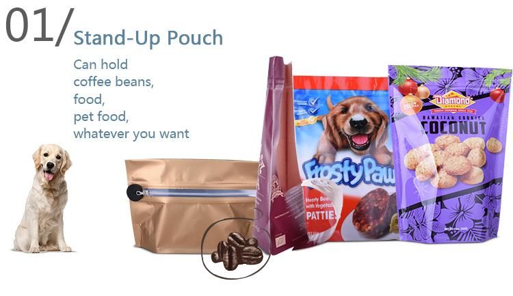 Stand up Gusset Pouch Food Bag with Clear Window and Top Zipper for Powders and Dry Food