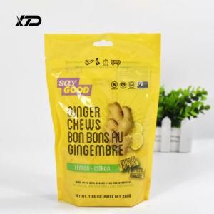 Wholesale Price Customized Logo Zipper Top Stand up Reusable Plastic Food Packaging Bag for Supermarket