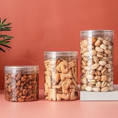 Pet Easy Open Cap Transparent Packaging Bottle Jars for Food Snacks Dry Fruits