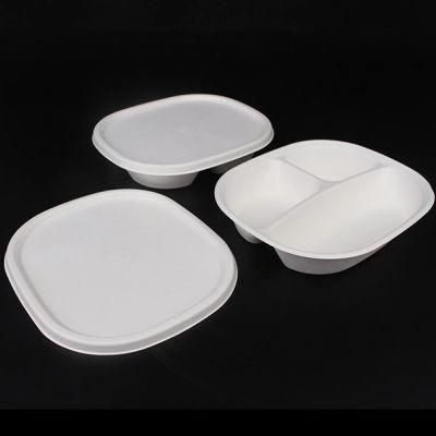 Biodegradable Take Away Menu Box 3 Compartment with Clear Lid or Pulp Lid