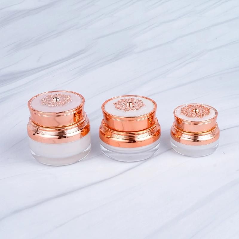 Luxury White Gold 15g 30g 50g 15ml 30ml 50ml 100ml 120ml Acrylic Cream Bottle Jars Cosmetics Packaging Containers