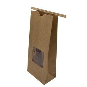 Food Grade Flat Bottom Bread Paper Packaging Bag with Tin Tie