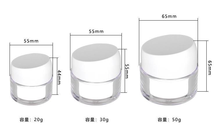 20ml 30ml 50ml PP Empty Clear Plastic Cream Jar for Skin Care Cream Body Lotion
