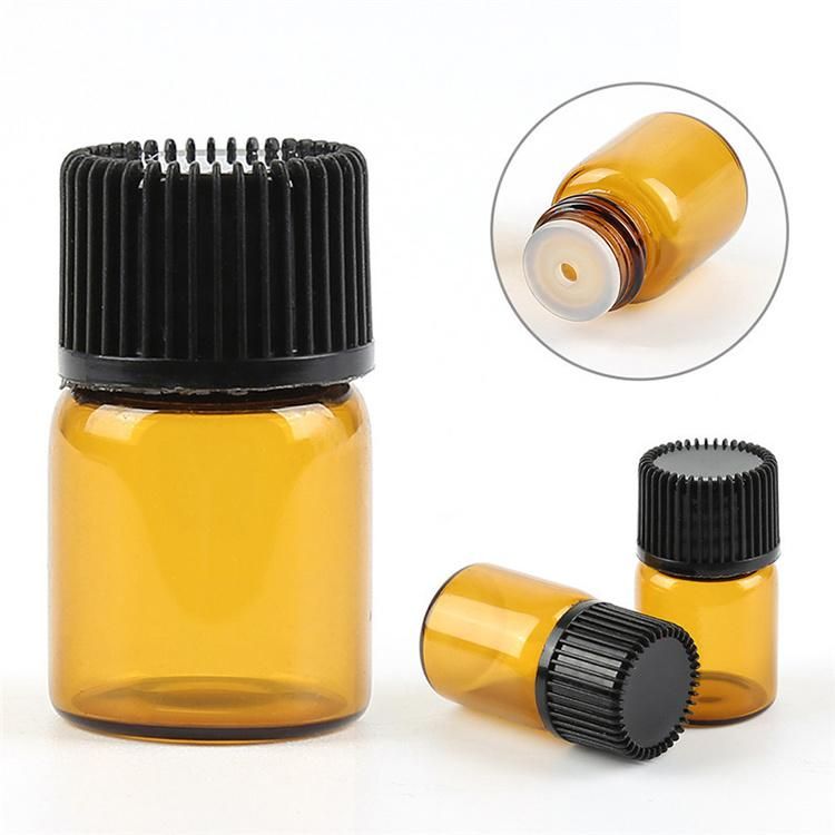 Cosmetic Vials 1ml 2ml 3ml 5ml Amber Glass Vial Medical Freeze-Dried Powder Uses Glass Bottle with Polycone Phenolic Screw Cap