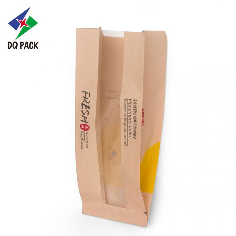 Customized Printing Food Bread Packaging Kraft Paper Side Gusset Bag with Your Own Logo