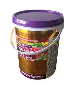 5L Plastic Bucket with Handle in Mold Labelling