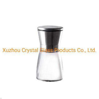 Custom 180ml Short Kitchen Salt Spice Bottle Glass Grinder Bottle with Manual Mills Cap