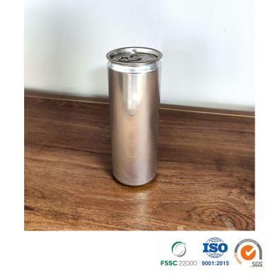 Easy Opened Energy Drink Customized Printed or Blank Epoxy or Bpani Lining Sleek 330ml Aluminum Can