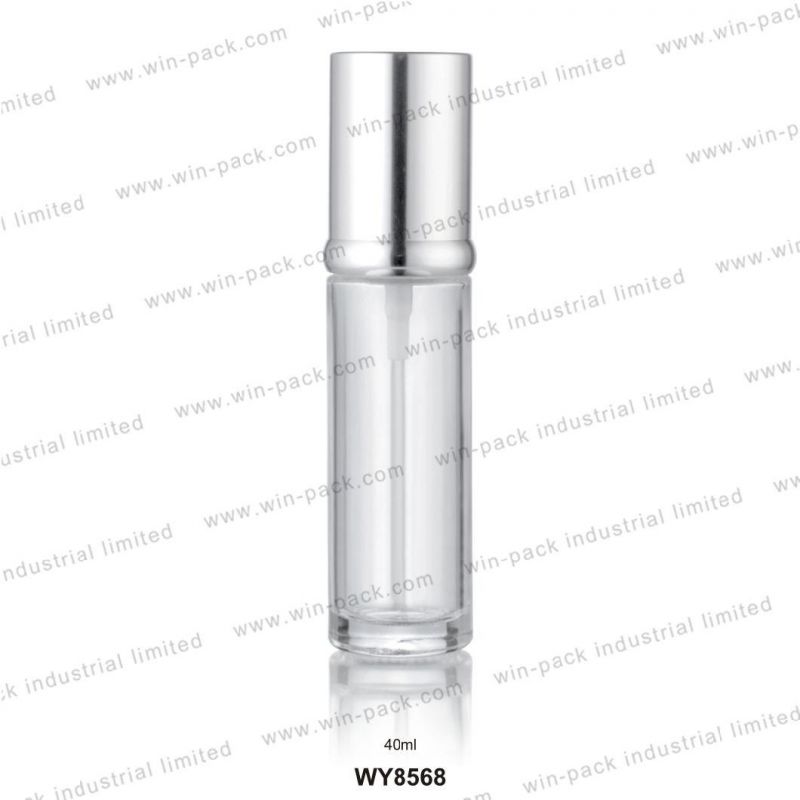 Winpack Hot Sale Empty Clear Lotion Container Glass Bottle with Wood Color Caps