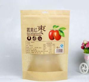 China Manufacturer Resealable Food Grade Zipper Standing Pouch Recyclable Kraft Paper Packing Bag