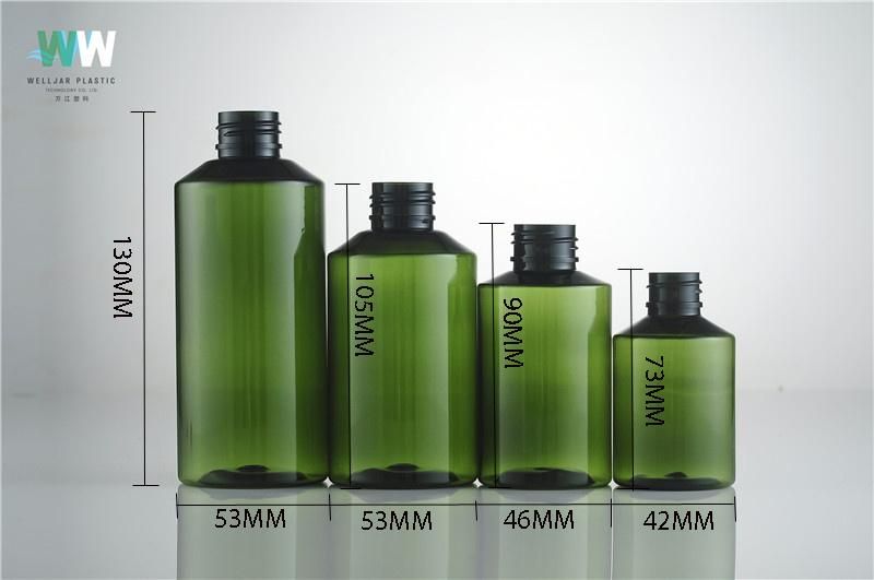 50ml Plastic Pet Green Bottle of Oblique Shoulder