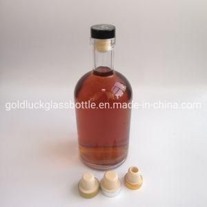 250ml 500ml 700ml 750ml 1000ml High Quality Whisky/Vodka/Brandy/Gin Glass Bottle with Cork Logo