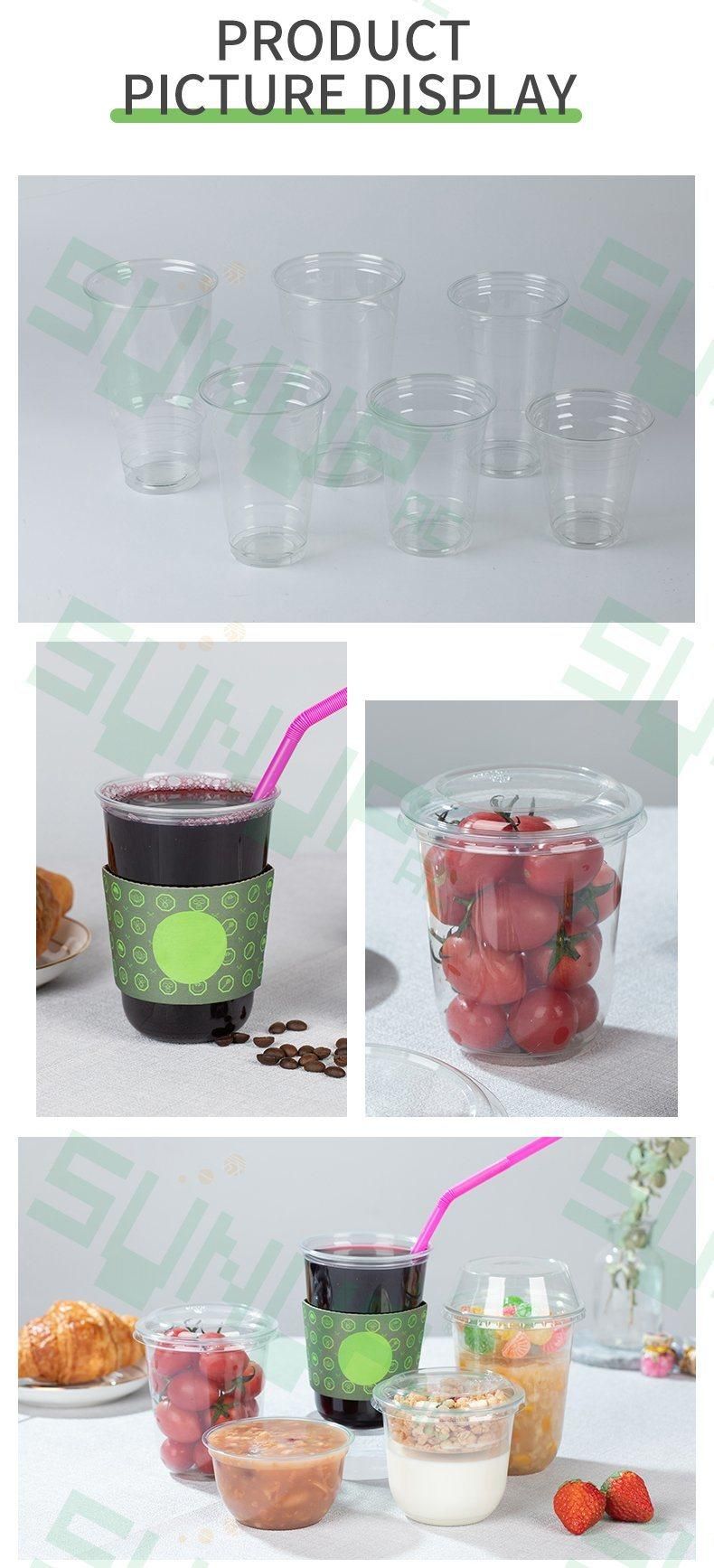 High Quality U Shape Pet Disposable Yoghurt Cup 360ml with Dome and Flat Cover