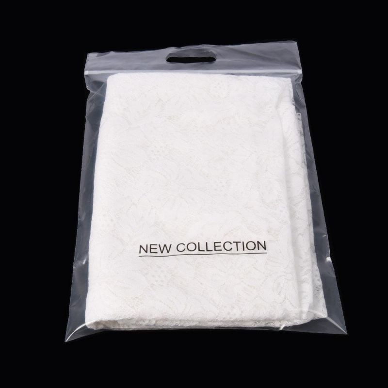 Custom Print Logo Eco Friendly Zipper Clear Garment Packaging Bag Transparent OPP Plastic Bag