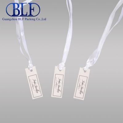 Small Custom Paper Jewelry Tags with Ribbon (BLF-T004)
