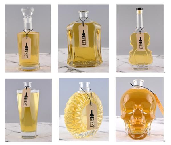Extra Flint Skull Shape for Gin Vodka Tequila Glass Bottle