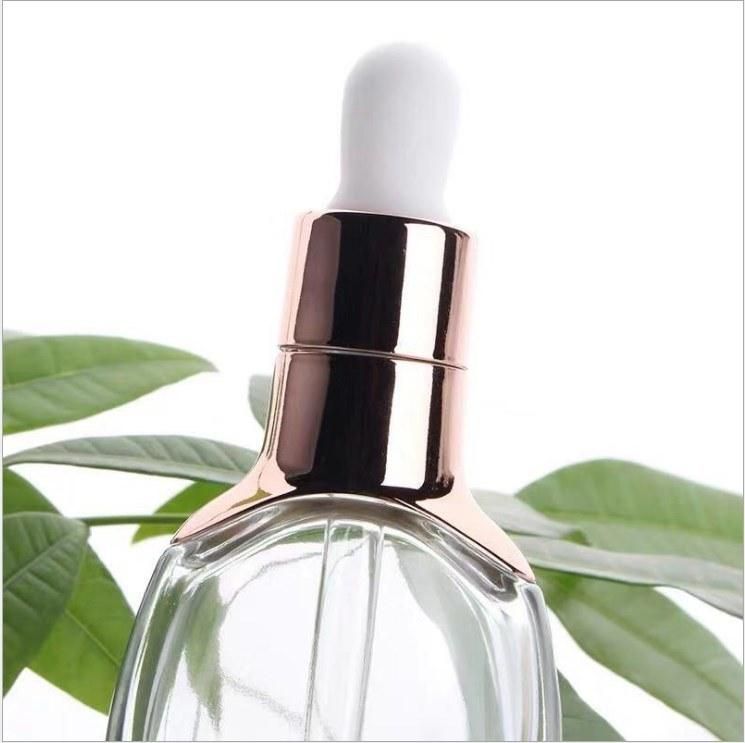 New 30ml Transparent Essential Oil Dropper Bottle W/ Aluminum Cover on The Bottle Shoulder 15ml Thick Bottom Cosmetic Bottle