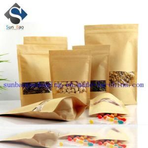 Resealable Kraft Paper Stand up Packing Bag with Window