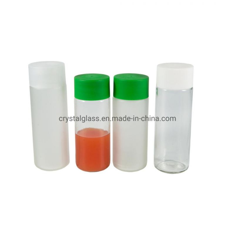 Cylindrical Style Glass Sports Cold Brew Beverage Drinking Bottle with Narrow Mouth and Lids 300-800ml