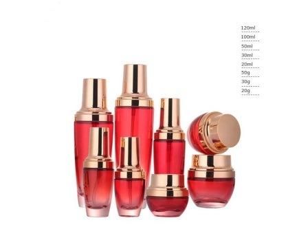 Wholesale Glass Cosmetic Bottle Purple Glass Cosmetic Bottle and Jar Skin Care Set Packaging Have Stock
