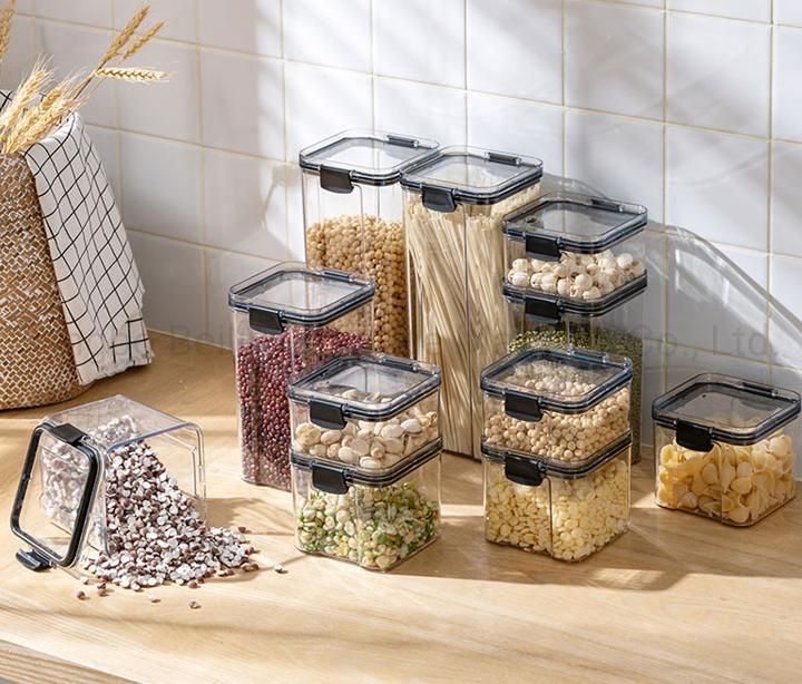 Pet Material Cereal Storage Container Set Cereal Jar Kitchen Plastic Storage Box