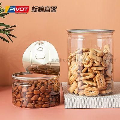 600ml Transparent Food Easy Open Pet Plastic Cans