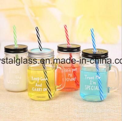 Shaped Glass Mason Jar with Handle