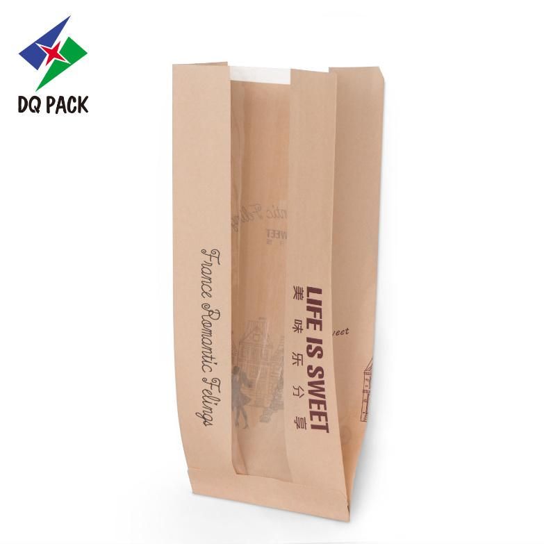 Customized Printing Food Bread Packaging Kraft Paper Side Gusset Bag with Your Own Logo