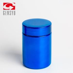 Hot Sale HDPE 16oz Sports Nutrition Silver Package Bottle with Blue Chromed