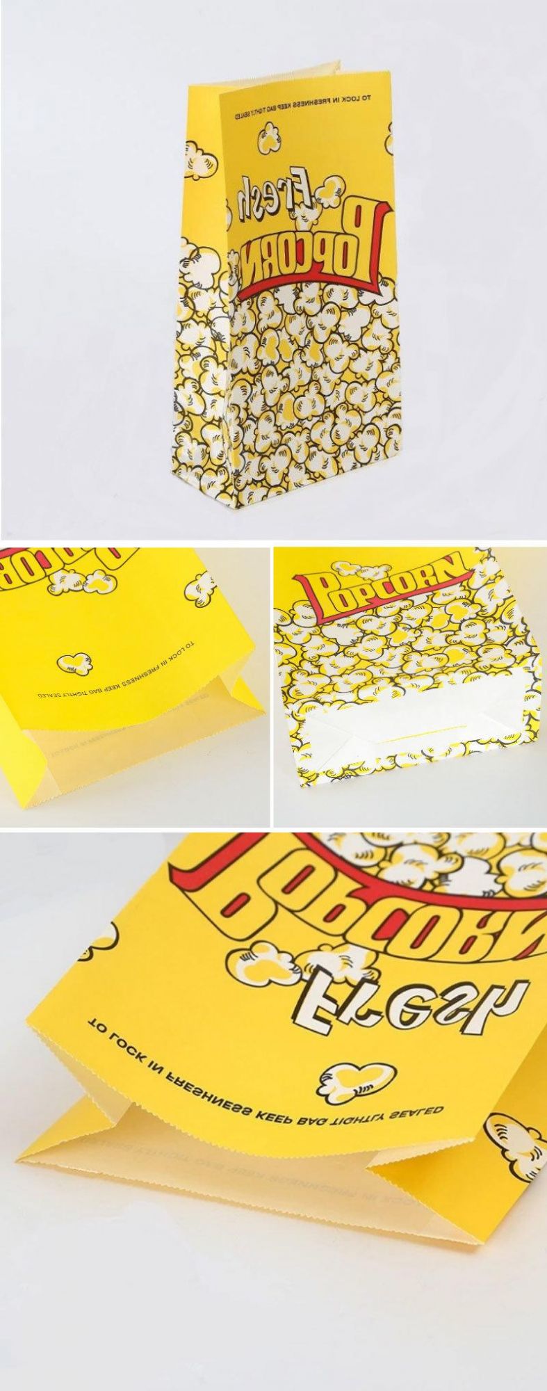 Top Quality Logo Printed Paper Popcorn Bags Microwave Popcorn Paper Bag Bakery Bag