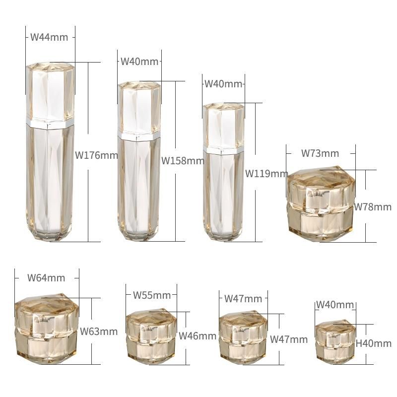 in Stock 1 Oz 2 Oz 4oz 5g 10g 12g 15g 30g 50g Diamond Clear Empty Cosmetic Plastic Makeup Jars with Lids