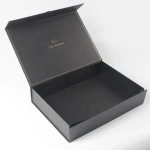 Wholesale Custom Printed Handmade Luxury Rigid Paper Cardboard Black Simple Empty Magnetic Closure Gift Box