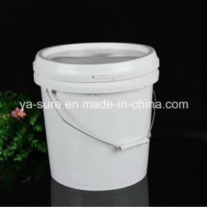 White 10L Plastic Bucket with Handle for Animal Feed
