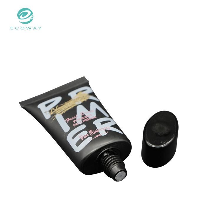 Wholesale Black Tube Oval Screw Cap and Inner Plug Customized Different Printing on The Tube Body Cosmetic Tube