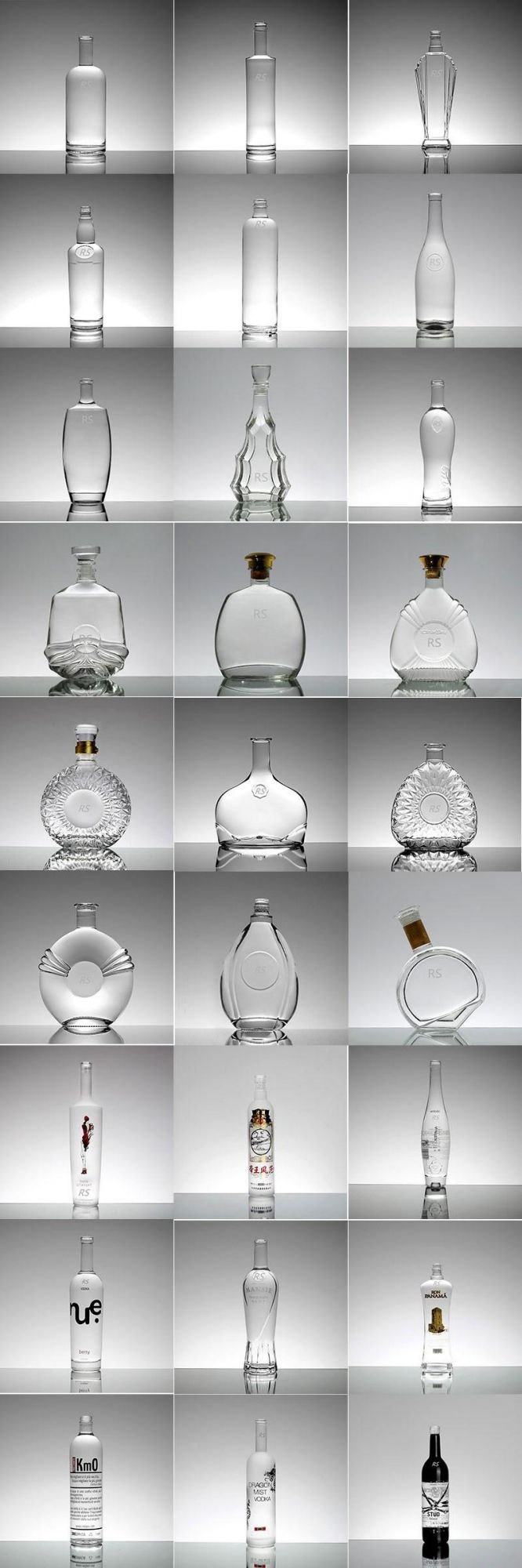 Wholesale Round Shape 700ml 750ml 1 Liter Vodka Glass Bottle