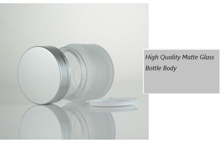 Cosmetic Packaging Frosted Glass Jar with Lid