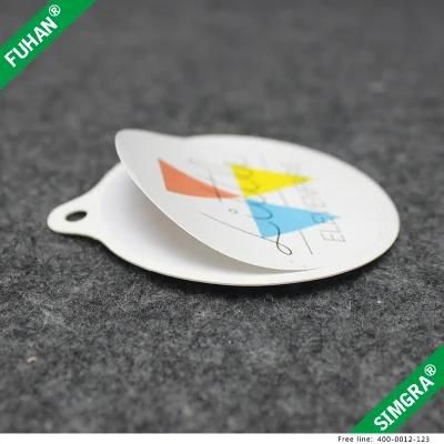 White Circular Printed Paper Self Adhesive Label Sticker Hang Tag