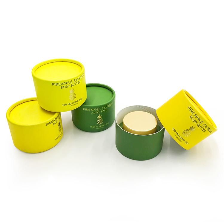 Handmade Gold Foil Stamped Fancy Cosmetic Face Cream Paper Container Packaging Tube Box Paper Can Gift Packaging Cardboard Box
