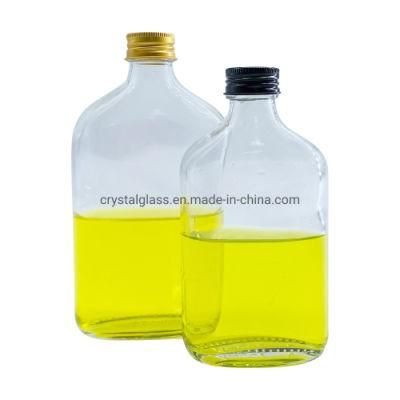 50ml 100ml 200ml 250ml Small Capacity Flat Glass Fresh Cold Brew Coffee Bottle with Aluminium Lid